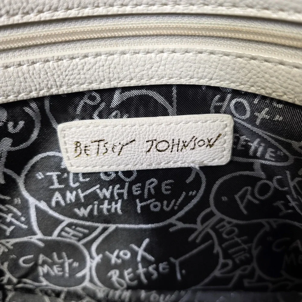Betsey Johnson‎ Rose Satchel Bag Womens Fair Goth Romantic Edgy Floral Contrast